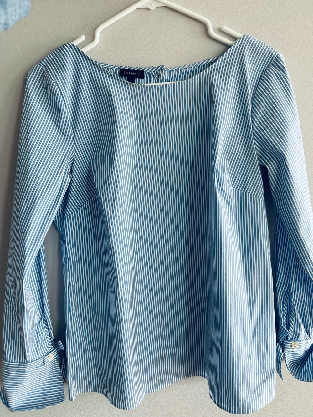 Talbots XS Blue & White Striped Cotton Tunic